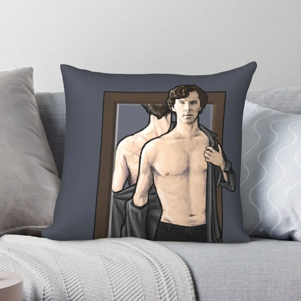 

Зеркальный квадратный чехол для подушки, полиэстеровый льняной бархатный чехол с принтом на молнии, декоративный чехол для дивана и подушки