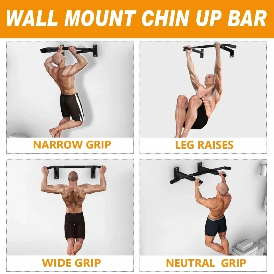 Wall Mounted Horizontal Bars With Wide Anti-slip Pad Home Gym Workout Chin Up Pull Up Training Bar Sport Fitness Equipment