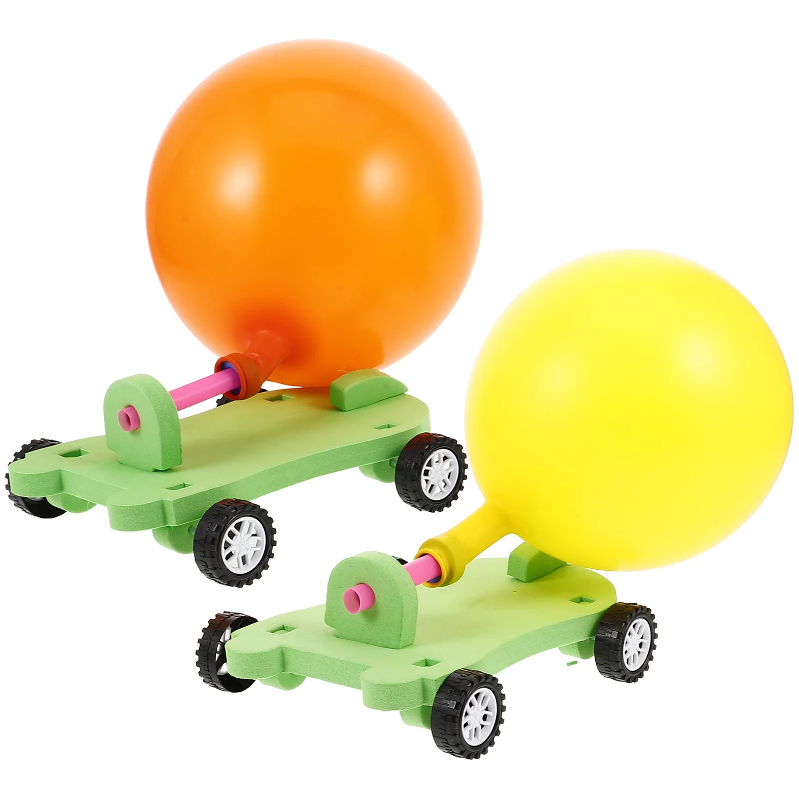 

2 Set DIY Toy for Kids Balloon Ballon Car Kids' Physics Toys Reaction Bamboo