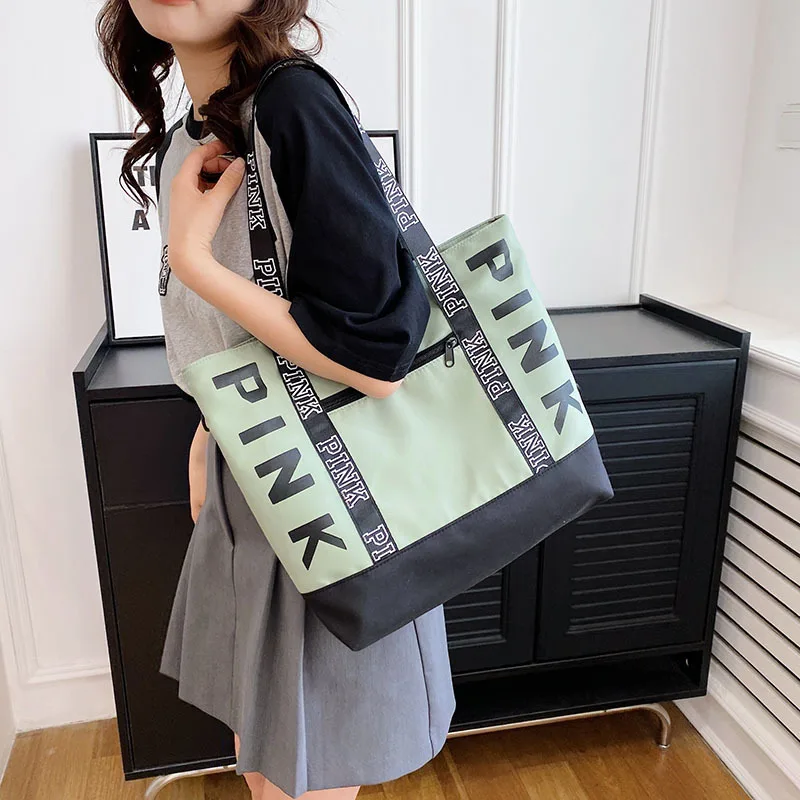 KPOP Leisure Trend Grote Capaciteit Tote Bag Letter Gedrukt Kleine Niche Minimalistische Schoudertas Mode Stijlvolle Handtas Fans Gift