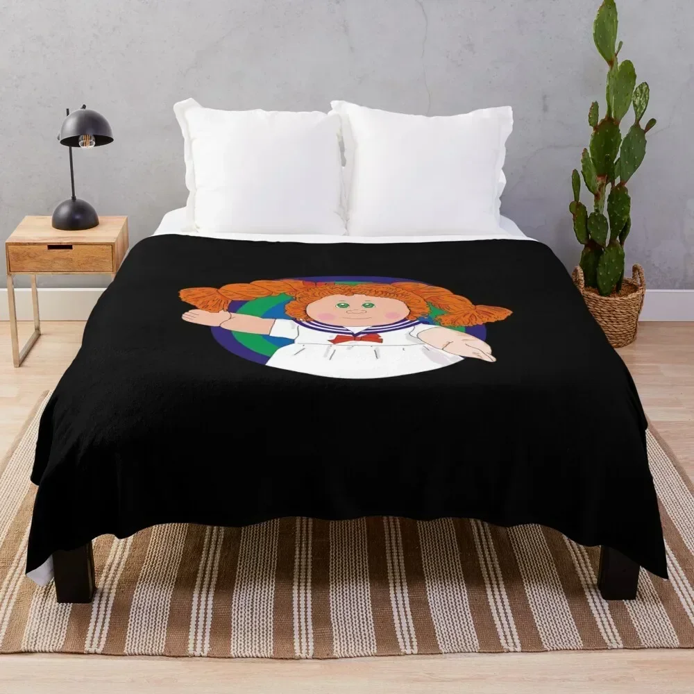 Marine Cabbage Patch Throw Blanket Summer Cool Breathable Blanket for Sleeping