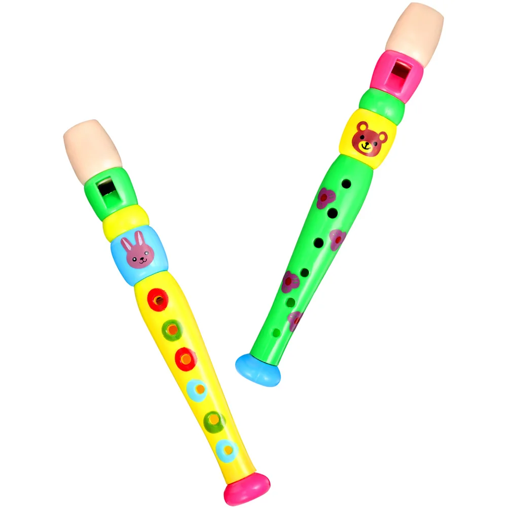

2pcs Plastic Recorder Kids Musical Instrument Toddler Flute Durable Lightweight Beginner Practice Wind Instrument Children