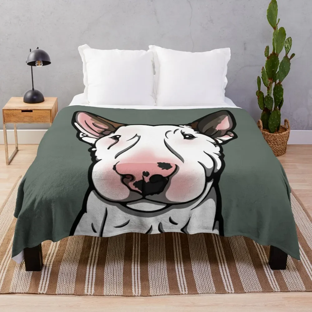 

English Bull Terrier Snoop-y Throw Blanket Soft Solid Color Blanket for Couch Bed