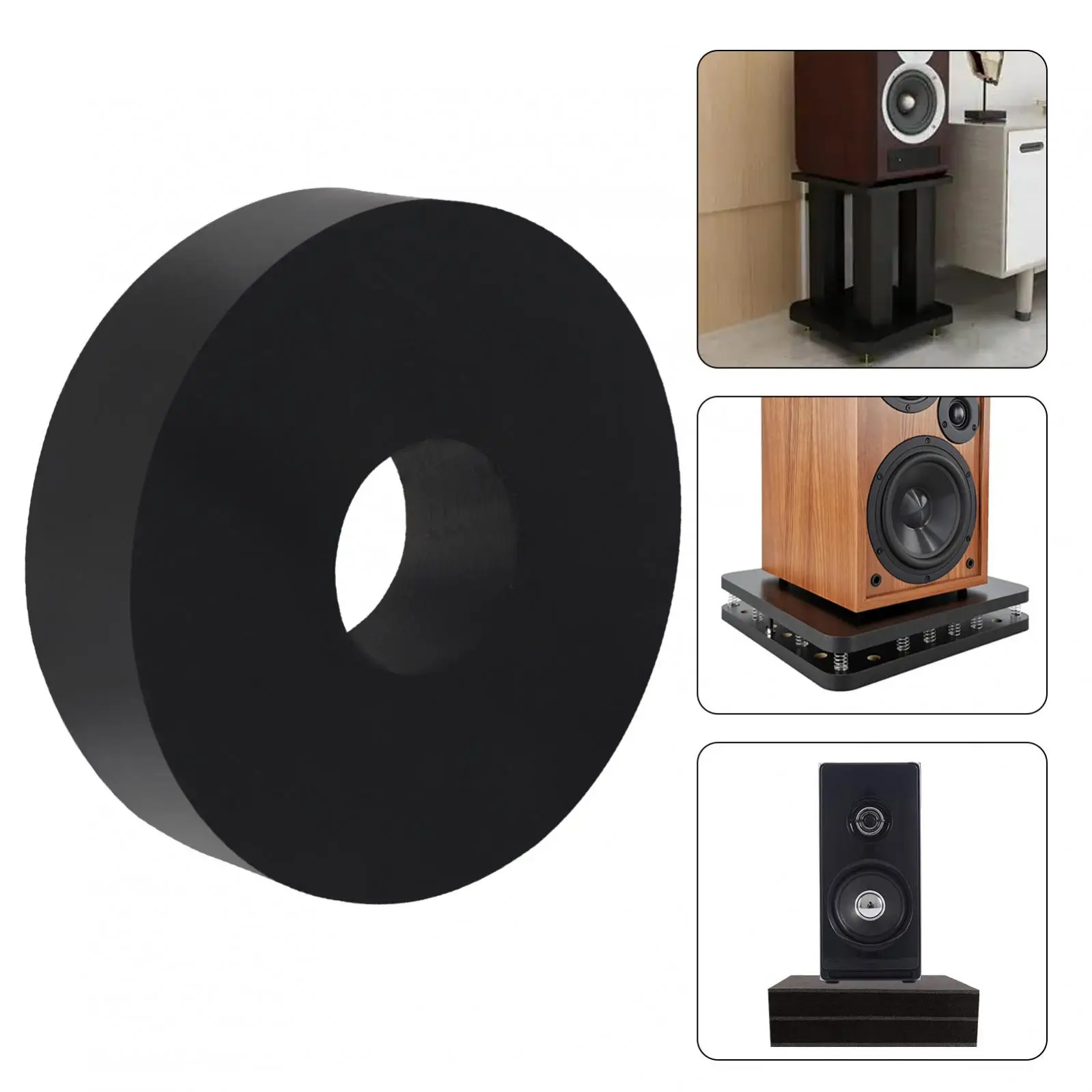 8pcs 1.5 Inch OD 0.5 Inch ID 0.4 Inch Thick Rubber Isolation Pads for Vibration Dampening of Machinery / Vibration Isolation