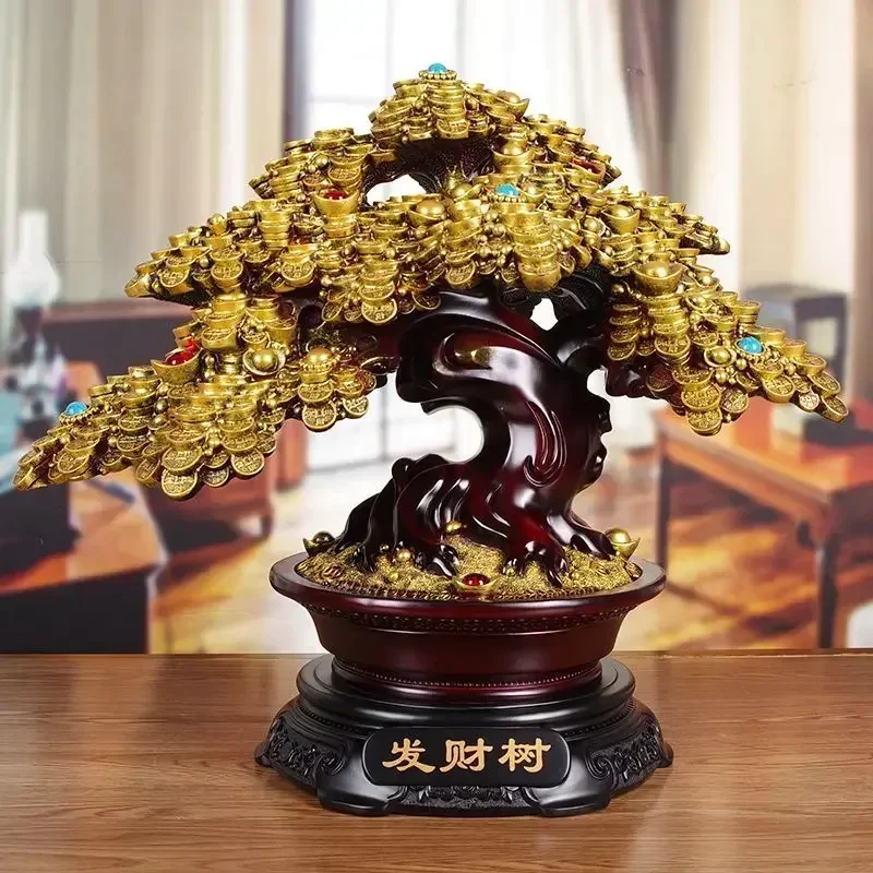 Feng Shui Lucky Fortune Tree Ornament ,Store Opening Living Room Store Decor Sculptures