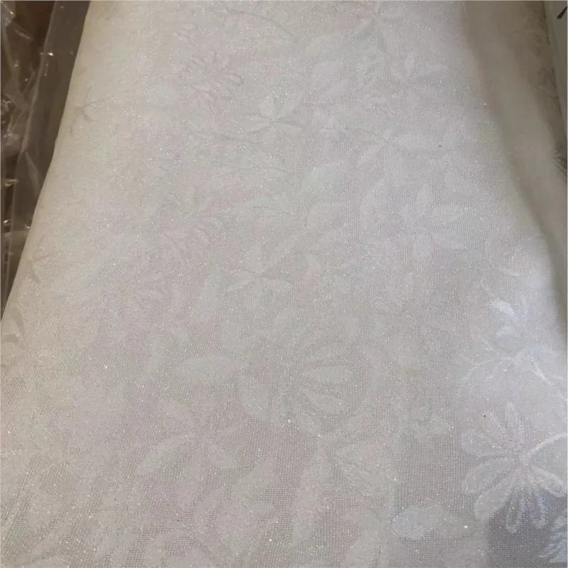Flower silk Chinese-style fabric new perforated Suolo white base view 5