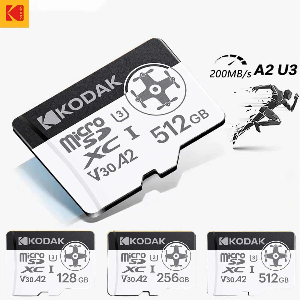 Kodak Ultra Micro SD Card Compatible with DJI Drone A2 U3 High Speed Up to 200MB/s Memory Card for Drone GoPRO DJI Drone