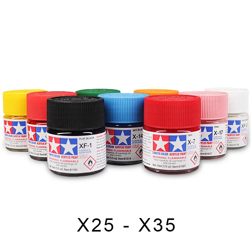 

10ml Tamiya X25-X35 Water-Soluble Acrylic Paints Gross Color Pigment DIY Military Tank Ship Plane Soldier Model Building Tool