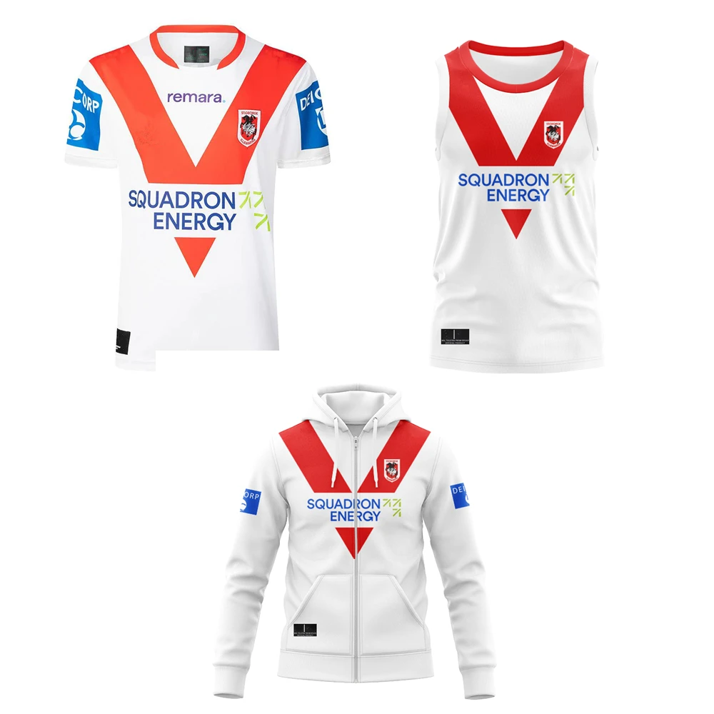 2025 St George Dragons camiseta de rugby local chaqueta con capucha Australia St George Dragons camiseta de rugby chaleco camiseta sudaderas con capucha singlet