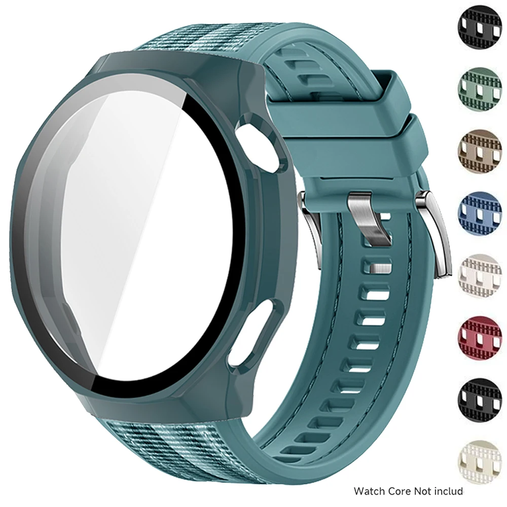 TPU-Hülle + Armband für Huawei GT6 Pro 46 mm, weiches Silikon + gewebtes Nylon-Armband mit TPU-Schutzhülle