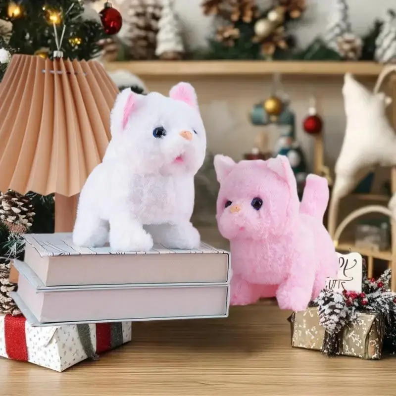 Giocattolo Elettronico per Gatti in Peluche, Simulazione di Animale Domestico Interattivo con Movimento e Suoni ​ ​