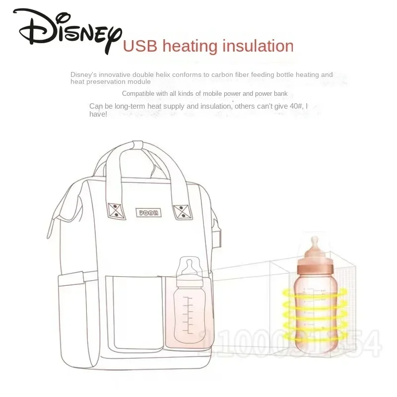 Disney New Diaper Bag Backpack Luxury Brand Original Baby Bag Cartoon Fashion Baby Diaper Bag Large Capacity Women's Backpack
