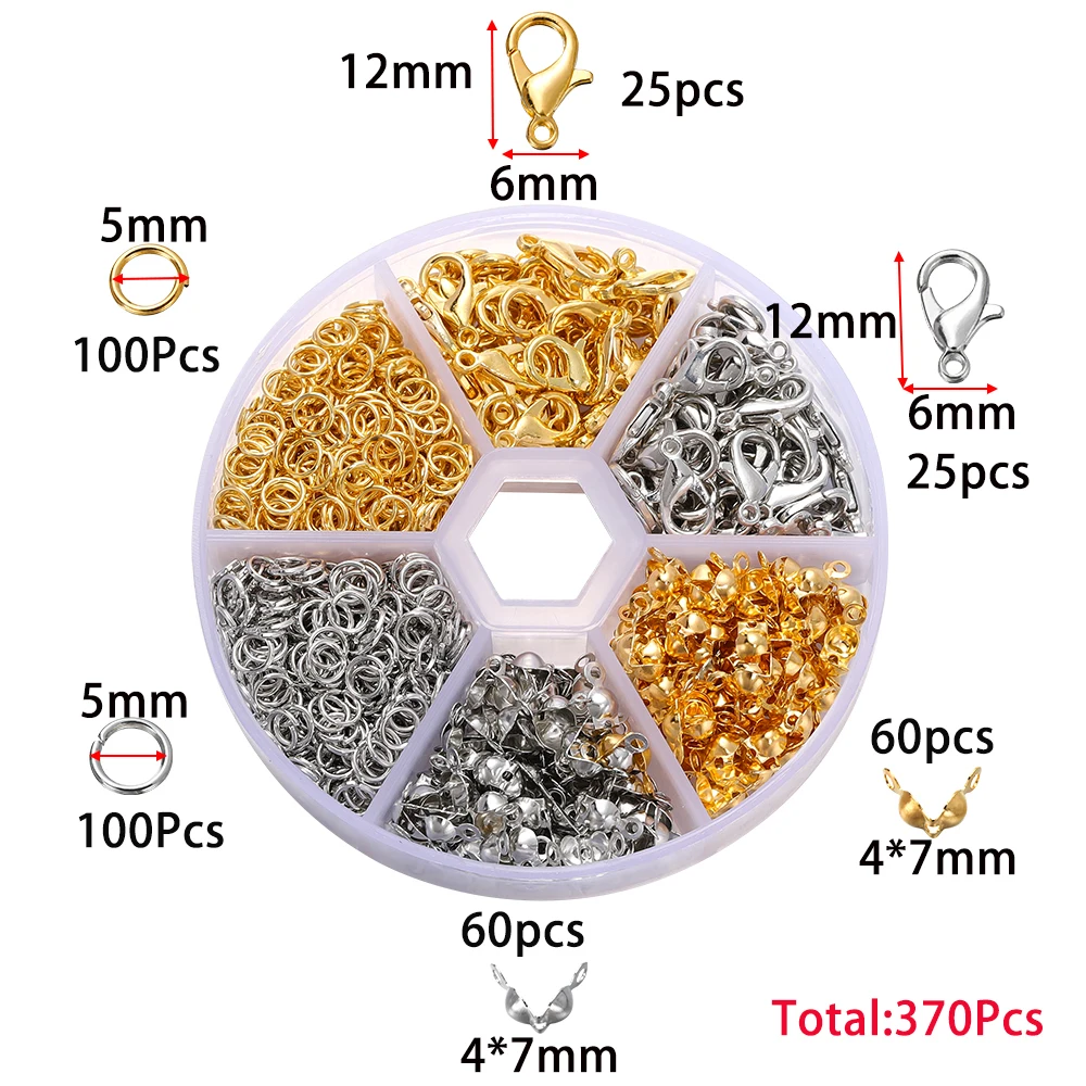 1 Box Schmuckherstellung Kits Karabinerverschluss Offene Biegeringe End Crimps Perlen Box Sets Handgefertigte Armband Halskette Erkenntnisse Zubehör
