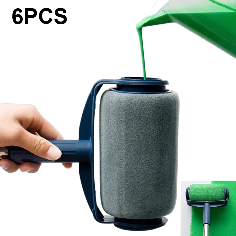 Professional Wall Paint Roller Set Without Rod Multifunctional Clean-cut Edges Brush Refillable for Wall Painting Treatment Tool