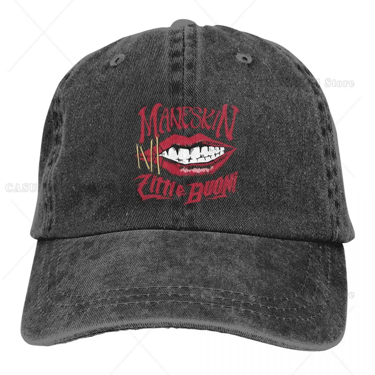 

Maneskin Zitti E Buoni Red Lips Unisex Style Baseball Cap Distressed Cotton Caps Hat Classic Casquette Dad Hat