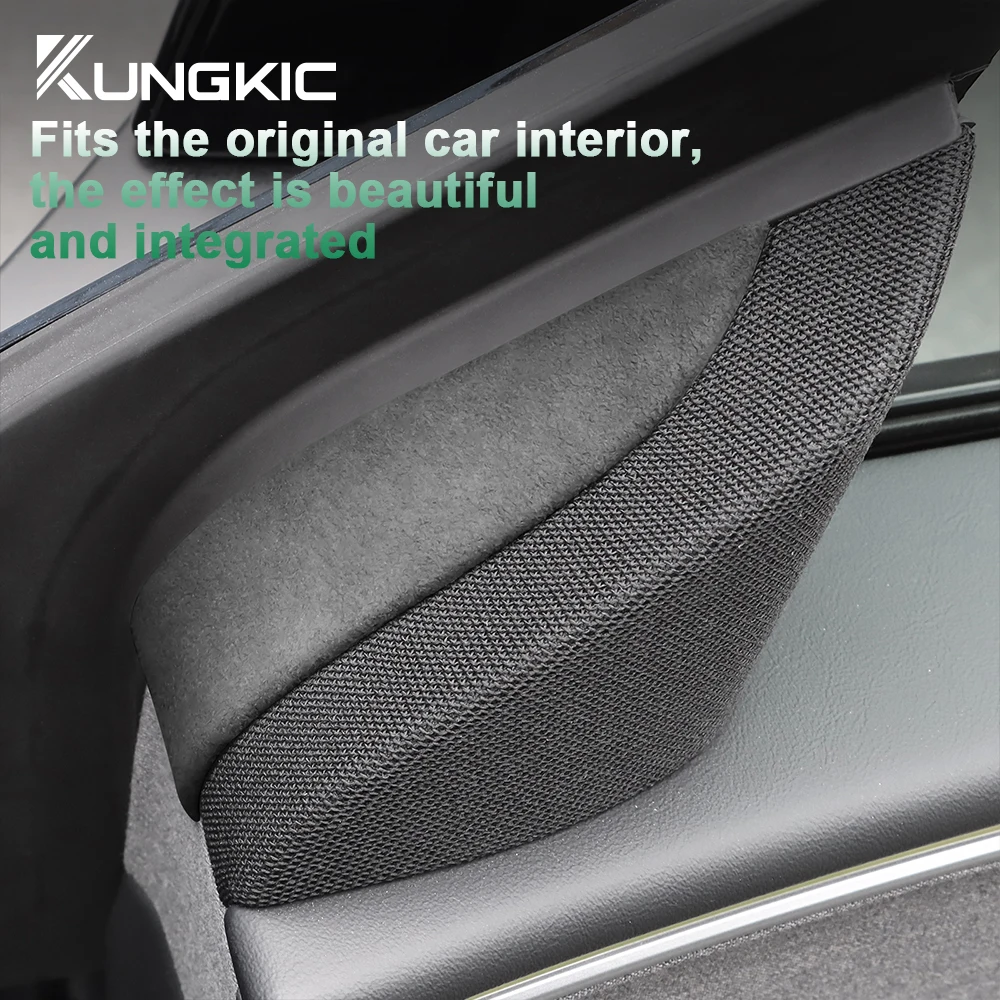 KUNGKIC Italian Top Suede Inner Door A-pillar Panel Decorative Cover for Tesla Model 3 Highland 2024-Up Protect Car Accessories