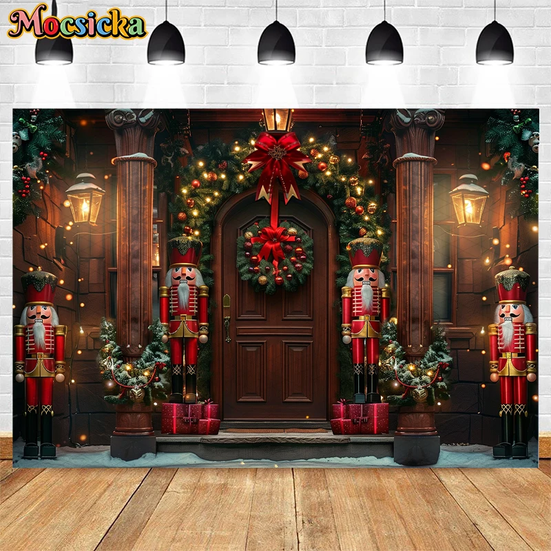 Mocsicka Winter Christmas Photography Background Nutcracker Xmas Tree Decor Kids Adult New Year Holiday Photo Backdrop Studio