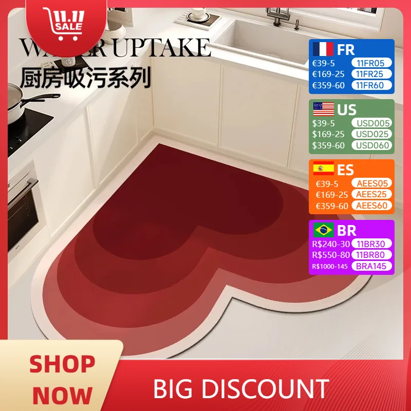 

Kitchen Floor Mats Home Antifouling Oil-proof Non-slip Scrubbable Rug Dirty Resistant Easy Clean Balcony Carpet Ковер Tapis 러그