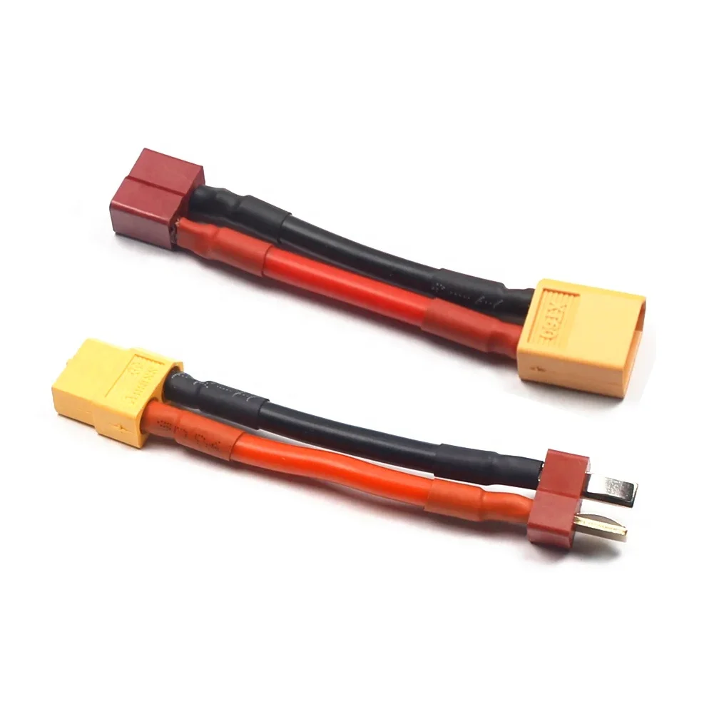 10PCS Amass XT60 To Deans Connector T-Plug Converter Adapter With 12AWG Silicone Cable For RC Lipo Battery Drone Car DIY Parts