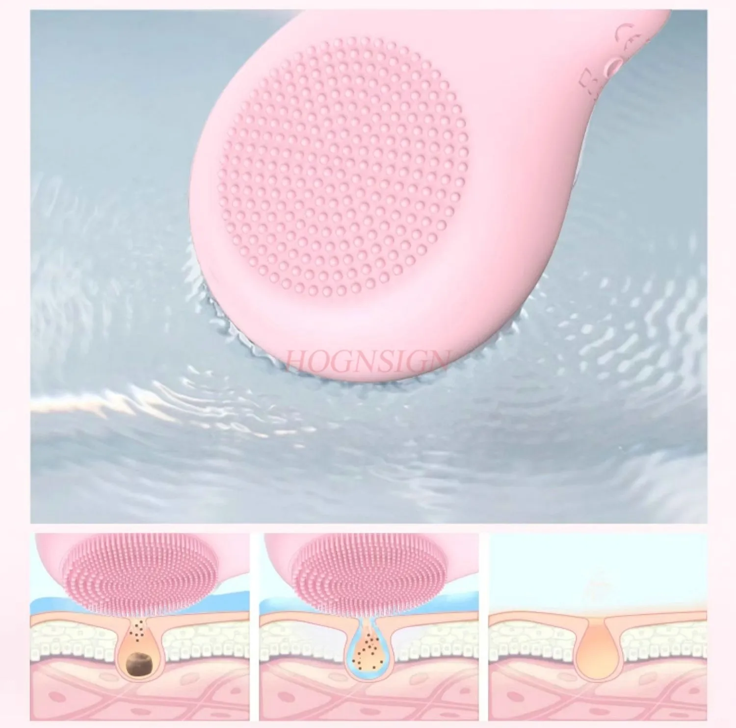 Facial cleanser, pore cleaner, electric silicone deep cleaning tool