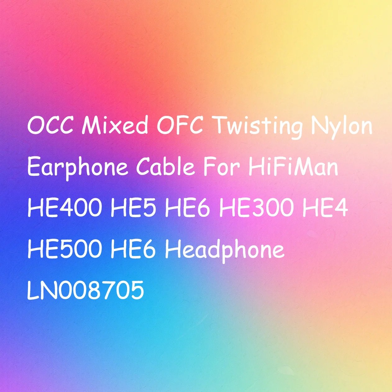 Cabo de fone de ouvido de nylon torcido OCC misto OFC para HiFiMan HE400 HE5 HE6 HE300 HE4 HE500 HE6 fone de ouvido LN008705