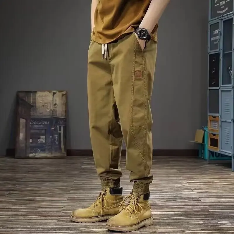 

Американская рабочая одежда, повседневные брюки, мужские модные брендовые весенне-осенние 2021, новые спортивные свободные шаровары с завязками, мужские брюки y2k