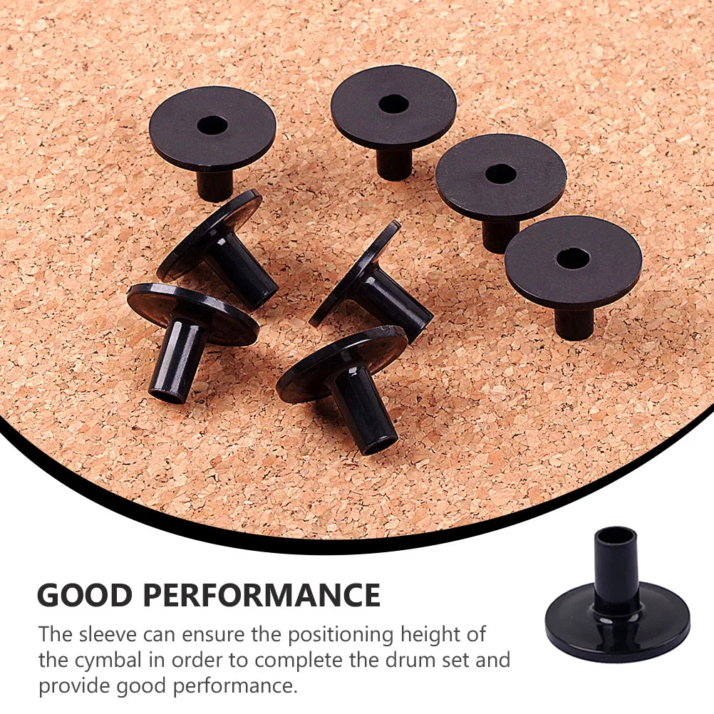 

8 Pcs Black Plastic Seat Drum Accessory Cymbal Replacement Sleeve Stand Accessories Sleeves Parts