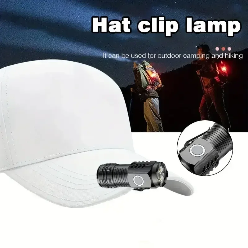 3LED Mini Portable Flashlight with Pen Clip - 5 Modes Lightweight Torch for Home Emergency Outdoor Clipon Lantern for Entusiasts