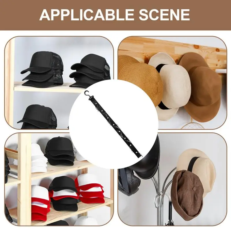 Hat Rack For Closet Ball Hat Storage Organizer Clips Closet Rod Hat Hanger Organizer Hat Storage Strap Wide Brim Hat Hangers For