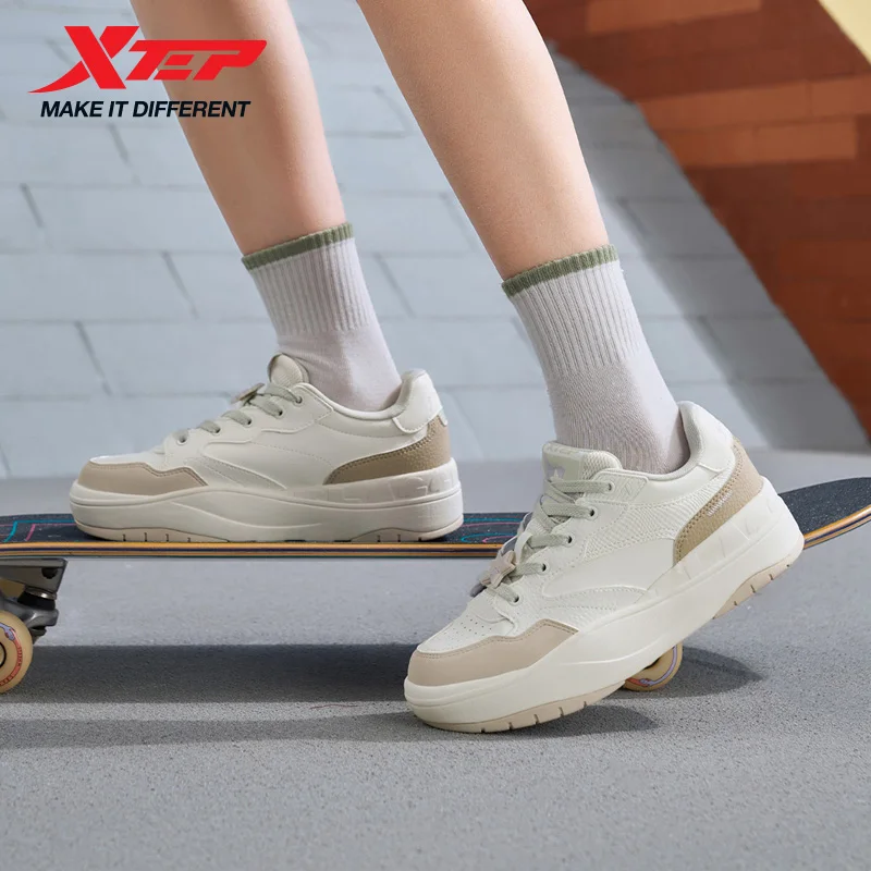 

Xtep Skateboarding Shoes For Women 2025 Spring Outdoor Casual Sports Shoes Thick Sole Classics Comfortable Sneakers 975118310017