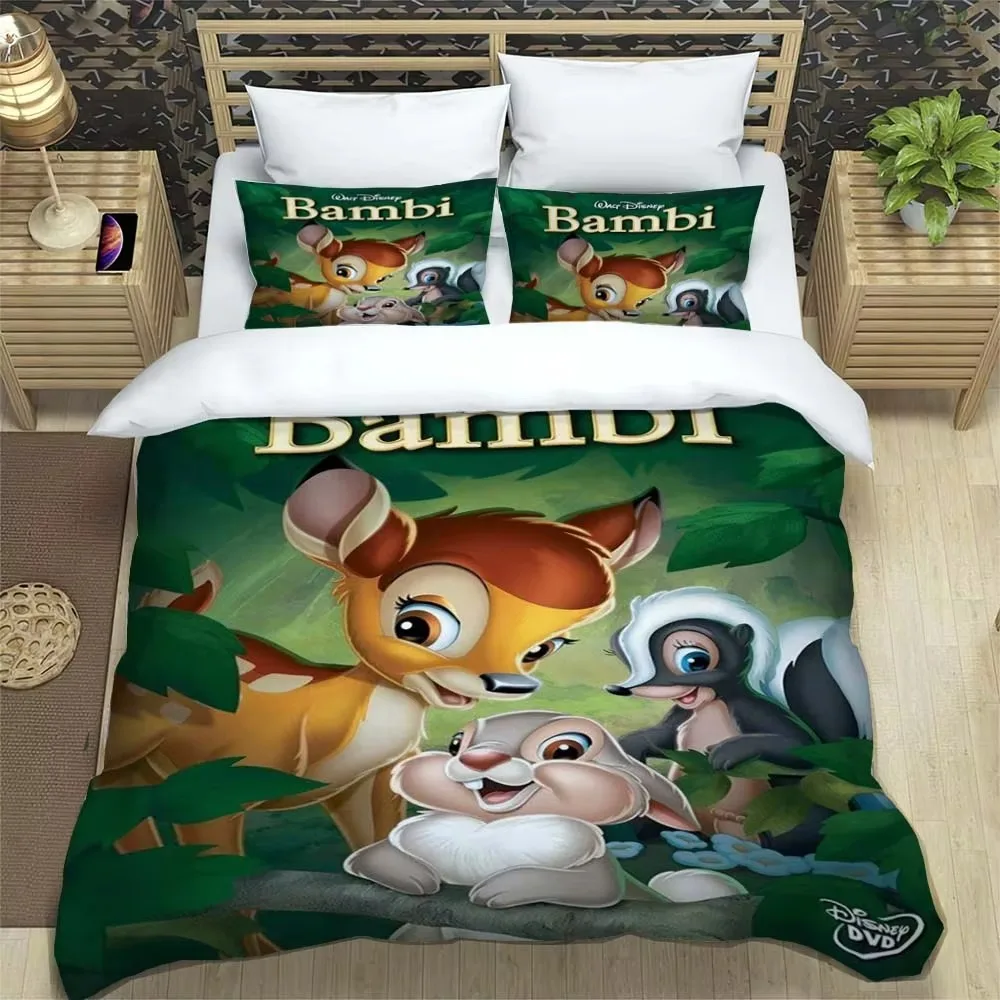 Disney Bambi duvet cover, pillowcase, home bedding set, bedroom décor, children's cartoon print duvet cover, gift