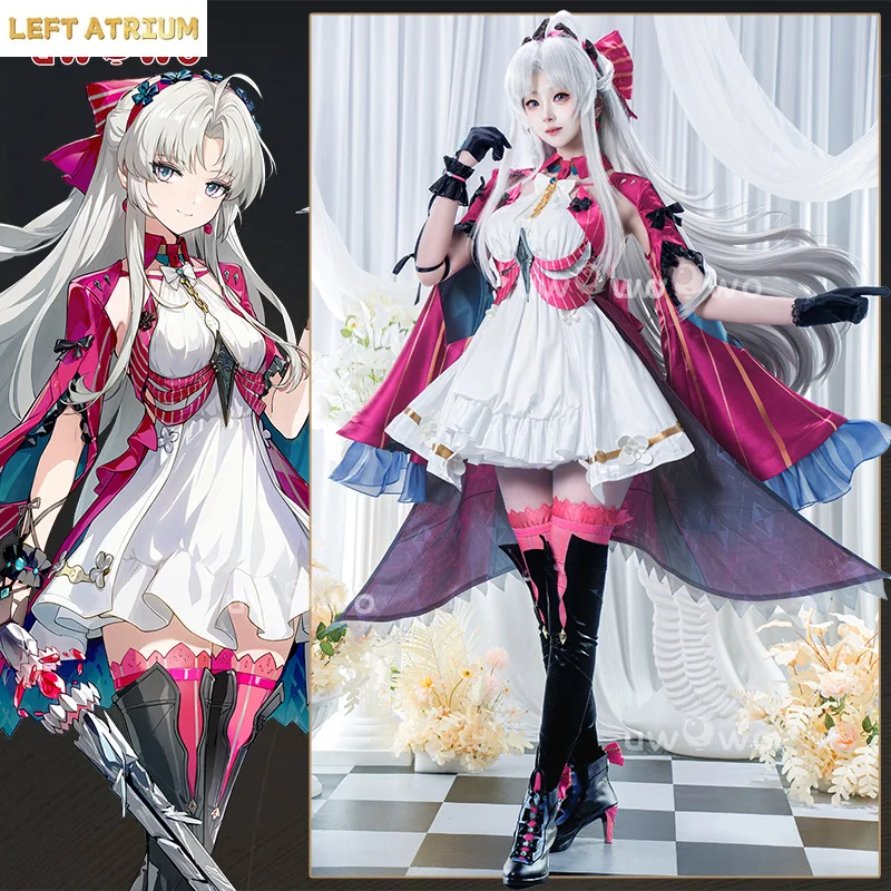 EM ESTOQUE UWOWO Carlotta Cosplay Jogo Wuthering Waves WuWa Carlotta Montelli Fantasia de Cosplay Fantasia de Halloween