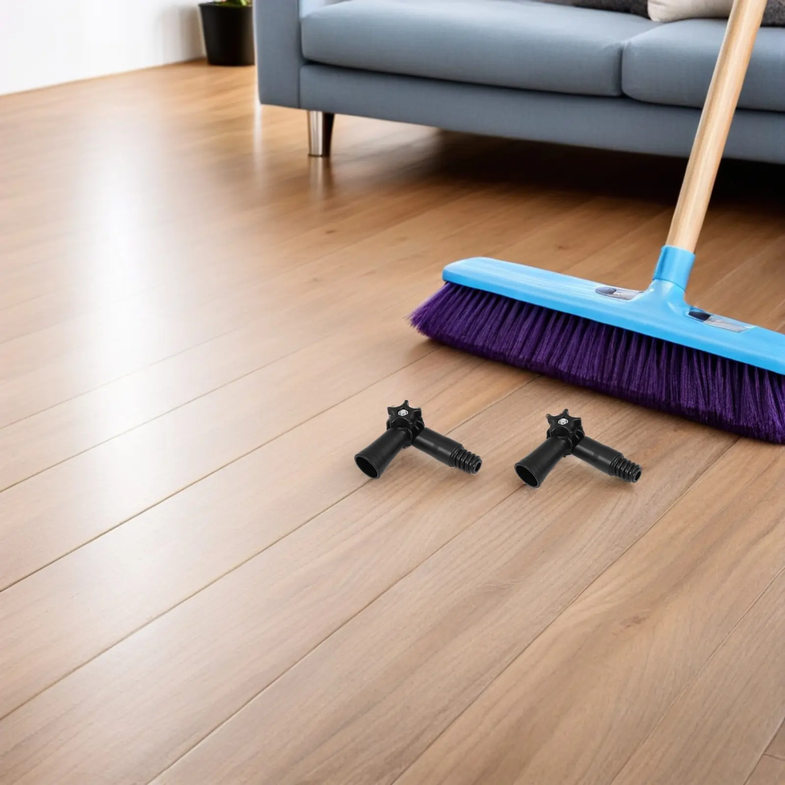 

6Pcs Extension Pole Adjustable Angle Adapter 1.8cm Black Rotatable Swivel Joint for Mop Broom Cleaning Accessories Flexible