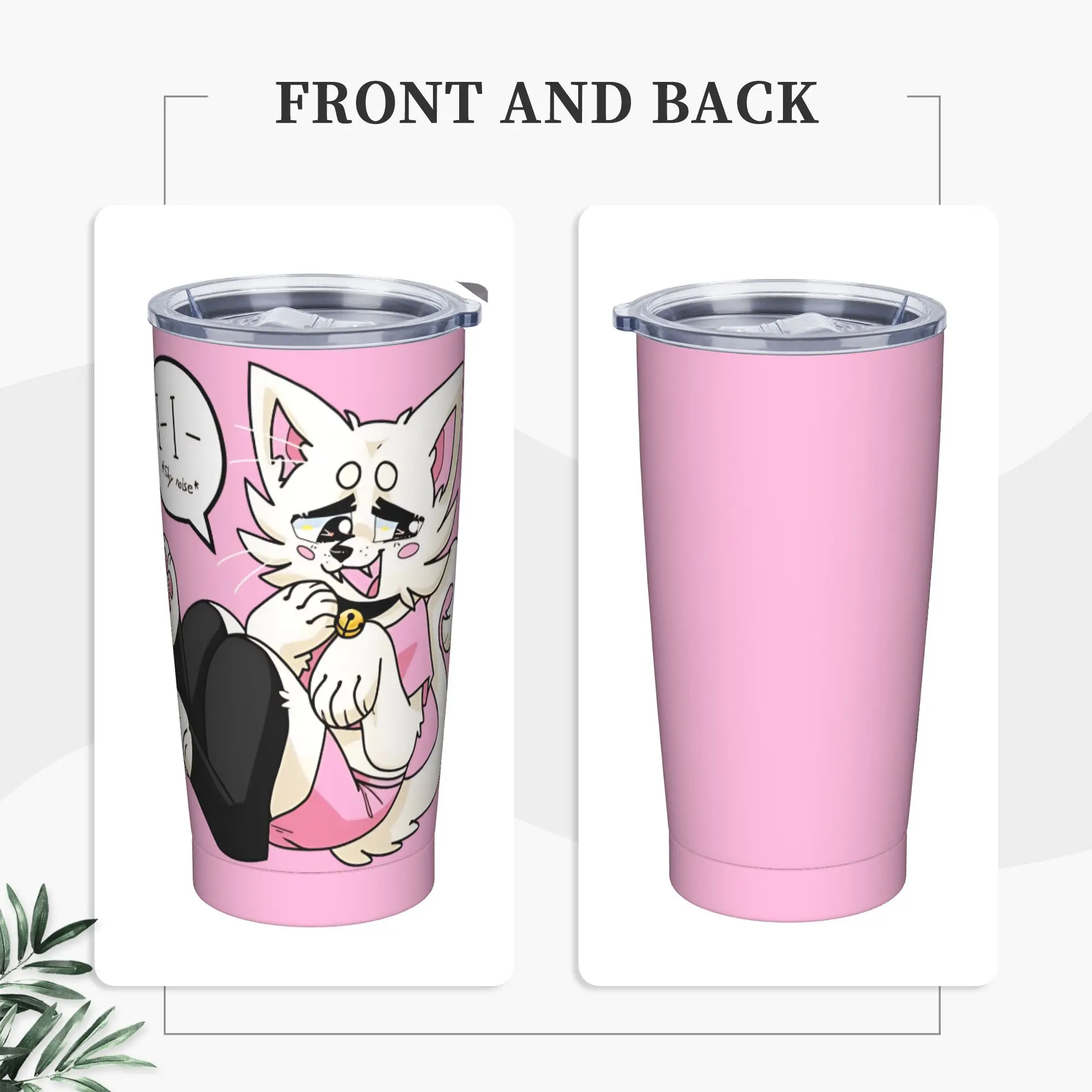 Boykissers Silly Tumbler Vacuum Insulated Shy Furry Cat  Coffee Cups Stainless Steel Double Wall Mug Hot Cold Drink, 20oz