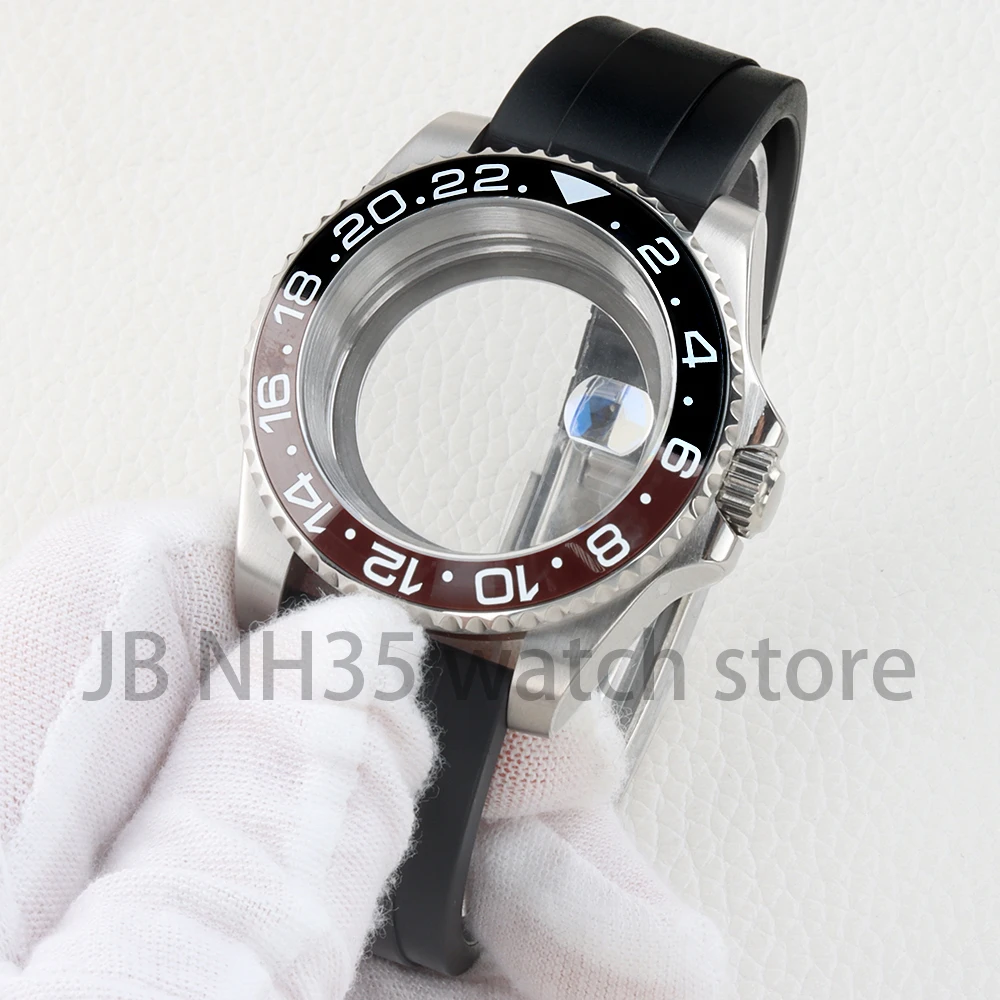 40mm nh35 Watch Case Stainless Steel Sapphire Black Blue Bezel for GMT NH34/NH35/NH36/Nh38 Movement 28.5mm Dial 10ATM Waterproof