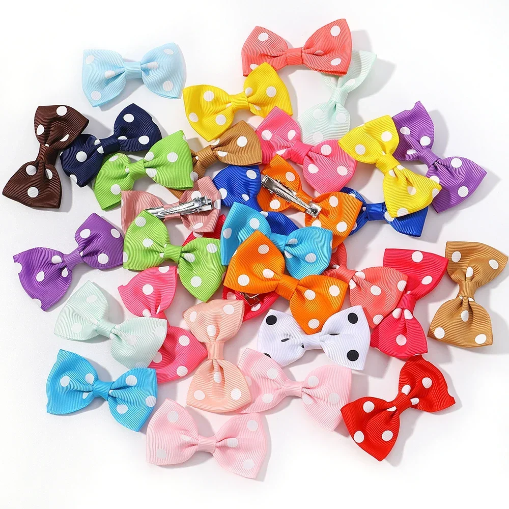 

20pcs/lot Solid Color Grosgrain Ribbon Bowknot Kids Hair Clips Handmade Bows Baby Girls Barrettes Hairpins Photo Props Gift Sets