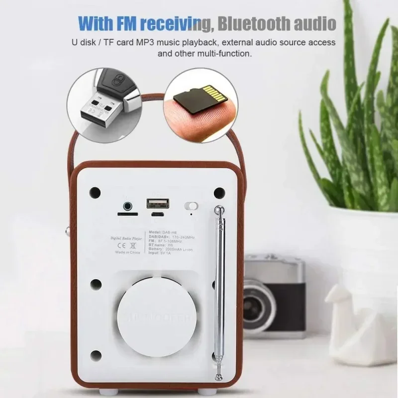 مكبر صوت بخاصية البلوتوث محمول مع DAB/DAB + استقبال راديو رقمي راديو FM التعامل مع USB TF مشغل MP3 دعم محطات الإعداد المسبق