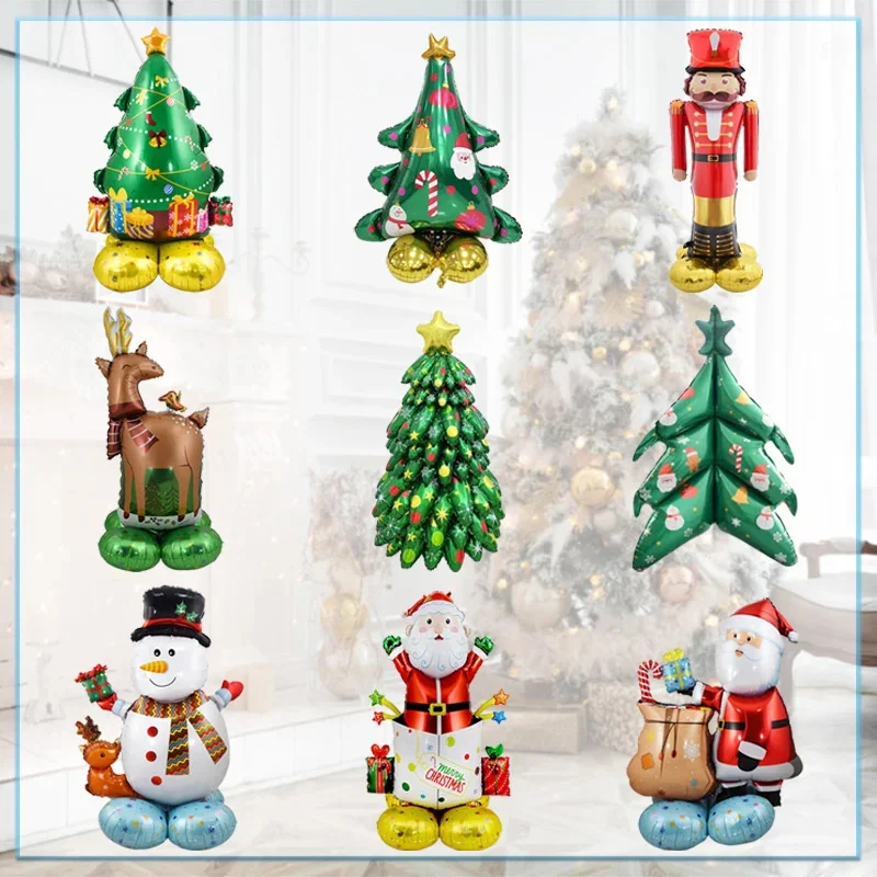 

Christmas Standing Snowman Santa Claus Foil Balloon New Year Christmas Decorations Home 2025 Xmas Candy Cane Lollipop Foil Balls