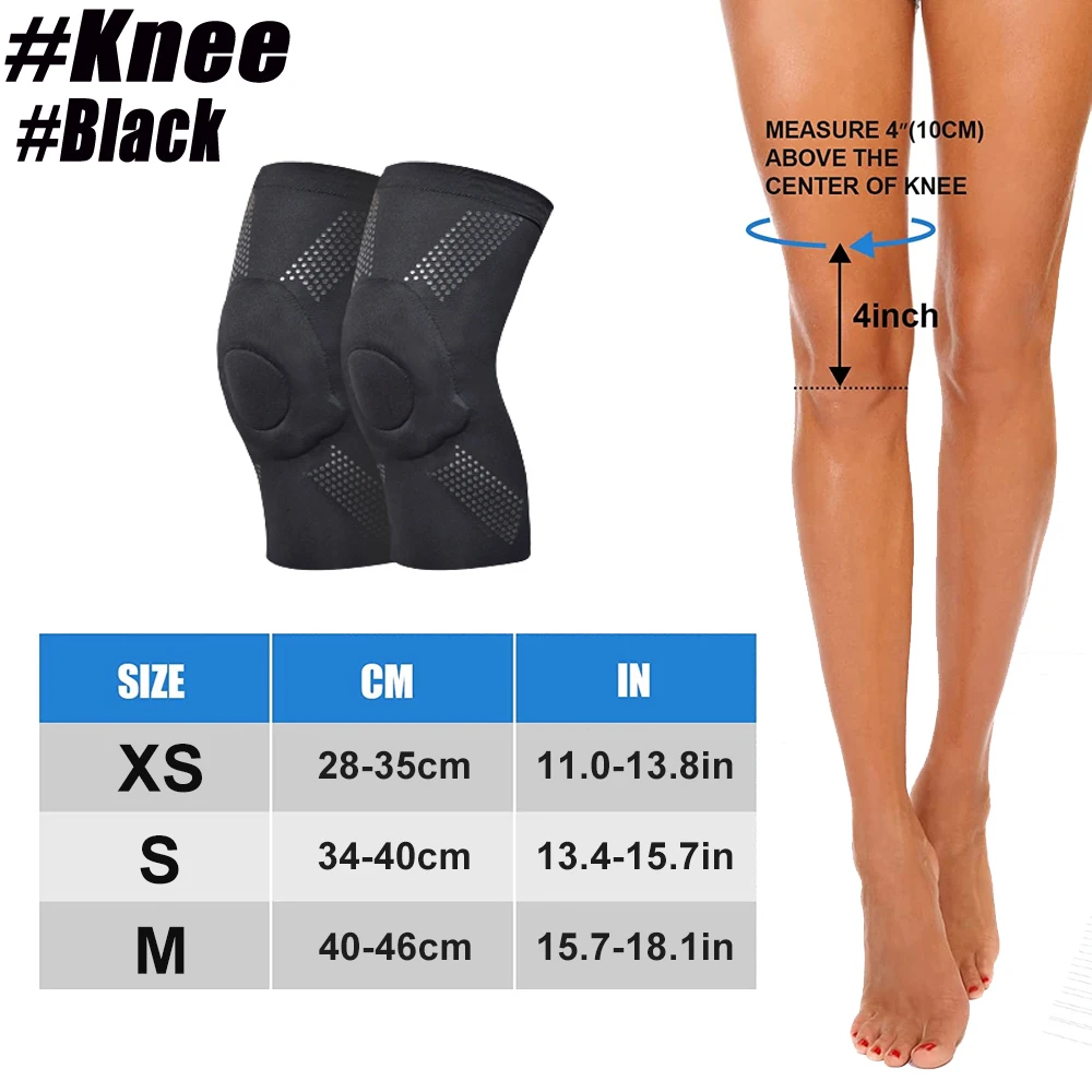 1 Paar Kompressions-Knieschoner oder Ellenbogenschoner mit Silikon-Gel-Pad, Volleyball-Knieschoner für Frauen und Mädchen, Tänzer, Yoga, Pole, Bodentanz – Detail 21