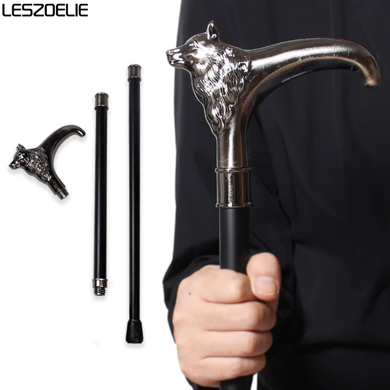 

Dog-Head Luxury Walking Stick Canes Fashionable Decorative Men's Cane Women's Vintage Walking Cane Stick Cosplay