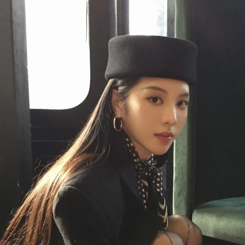 خمر يبحث قبعة مستديرة النمط الفرنسي قبة الصوفية أفضل قبعة تنوعا بلون طيران مضيفة قبعات الكرة #3