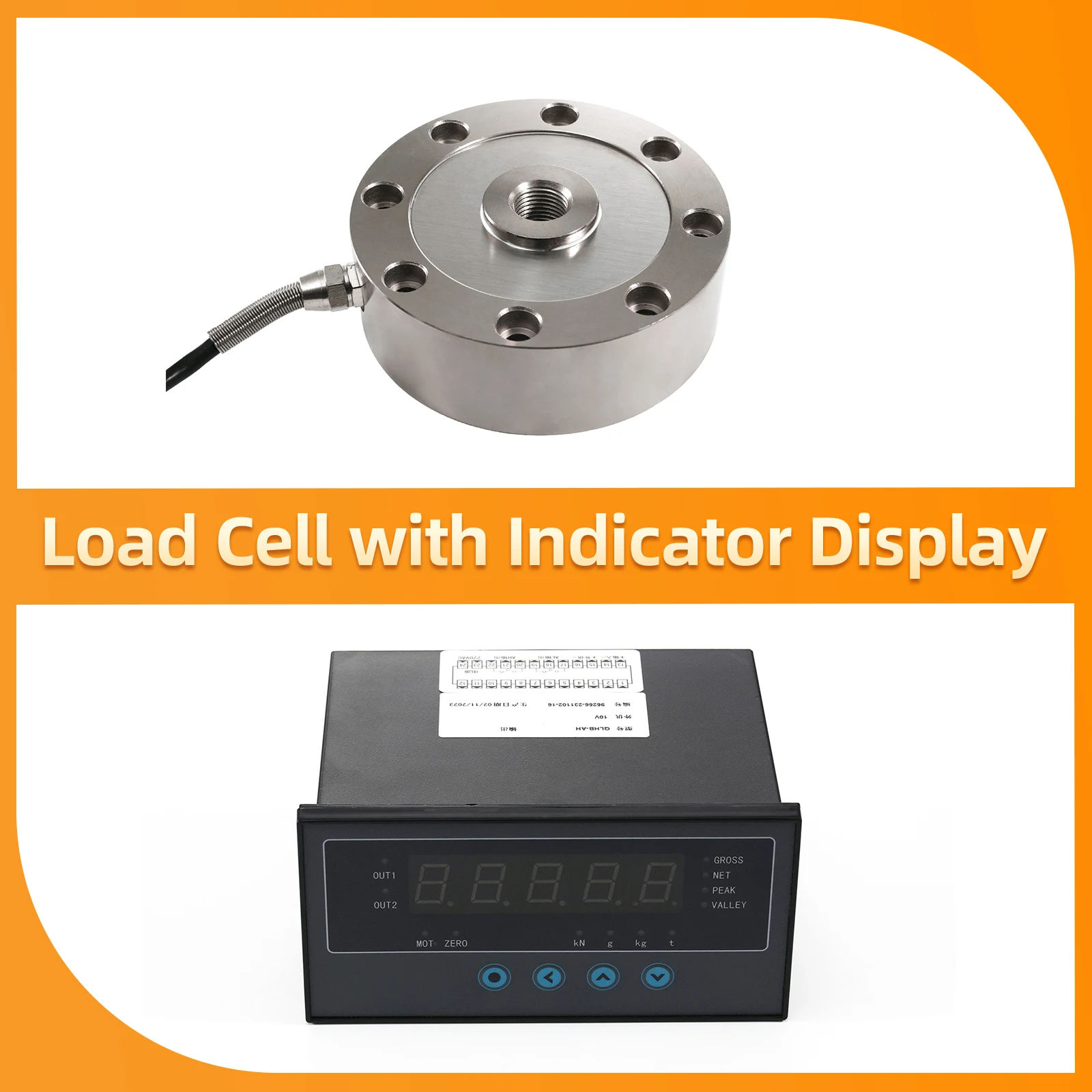 Wielspaak Load Cell Sensor met indicator Display Testspanning en druk 50KG 100KG 200KG 300KG 500KG 1T