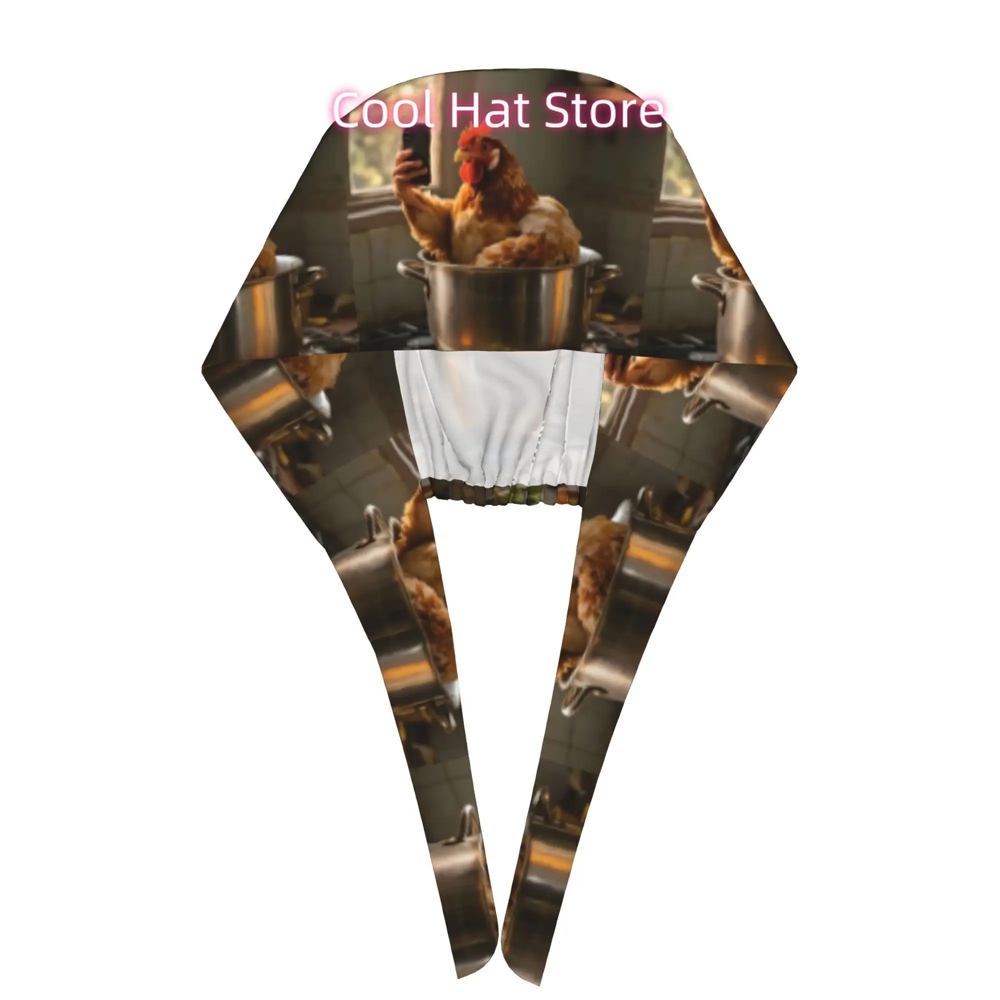 1pc Printed Breathable Trendy Mexico Christmas Gift Work Cap Funny Chicken Chef Hat Charming Kitchen Cooking Party Accessory for