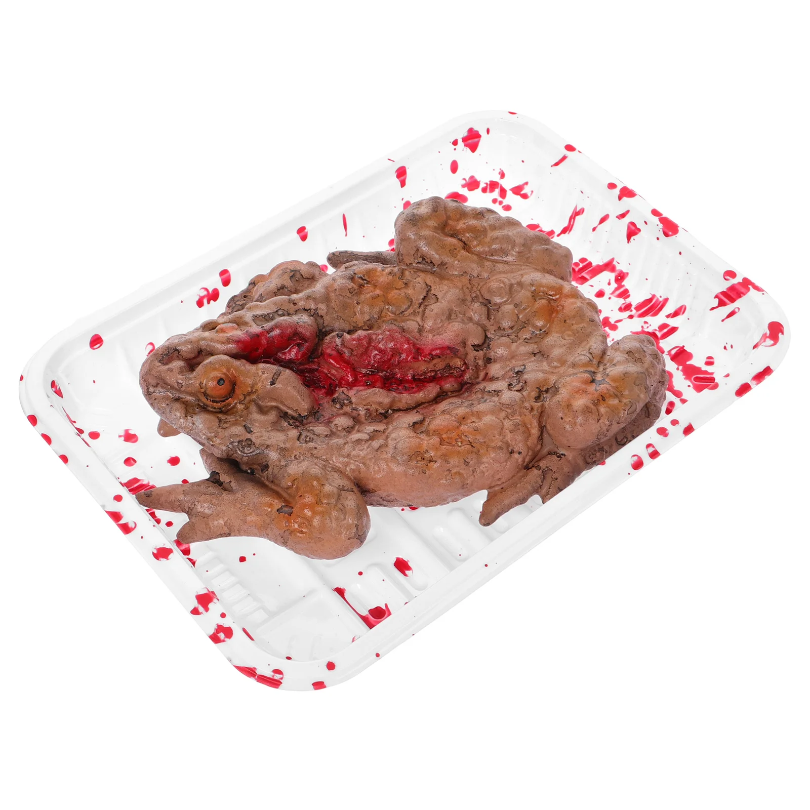 

Scary Prank Meal Box Horror Toad Tray Realistic Simulation Decor For Halloween Party Haunted House Yard Prop Novelty Funny