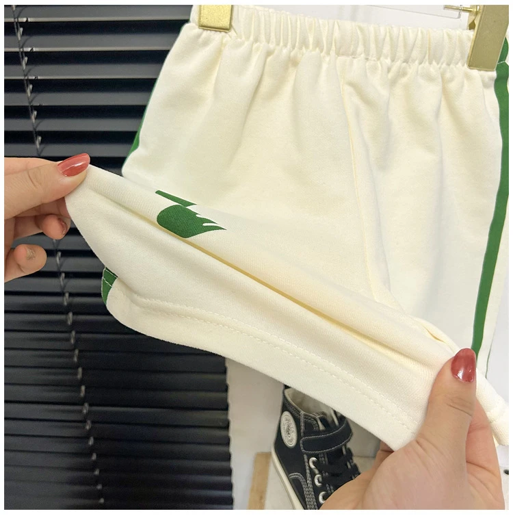 Sommer-Kinderkleidung, zweiteiliges Set, T-Shirt + Shorts, lässiger Trainingsanzug für Mädchen und Jungen, 2-teiliges Set, Kinderkleidung, kurzärmeliger Anzug. – Detail 9