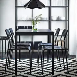 Conjunto de mesa de jantar Formwell 110*70 com 4 cadeiras MDF em melamina com pernas de metal revestido em pó, conjunto de sala de jantar simplicidade