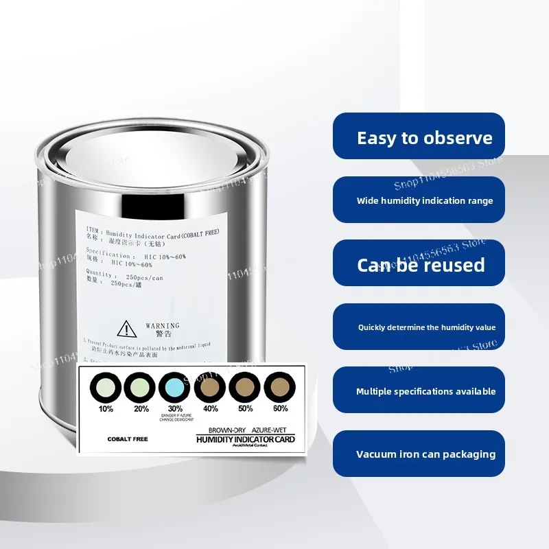 Humidity card 6 points blue cobalt-free environmentally friendly 10-60% brown test indicator card fast and highly sensitive