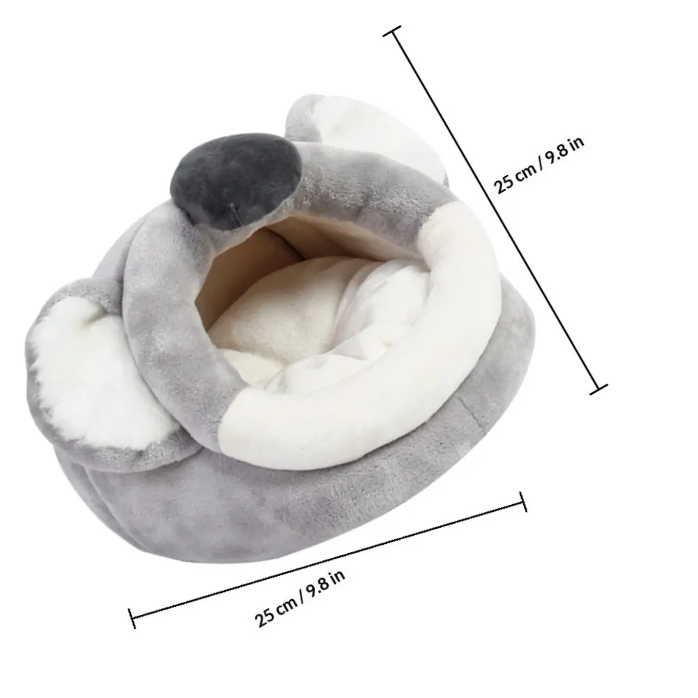 Koala Small Pets Cave Warm Nest Bed Made of Flannel and PP Cotton Retains Heat Ideal for Hamsters Guinea Pigs Chinchillas