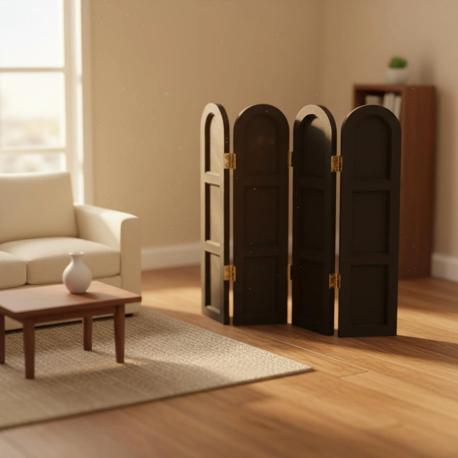 

Dollhouse Folding Screen Foldable Miniature Folding Screen Mini Room Divider DIY Decorative for Children, Pretend Play