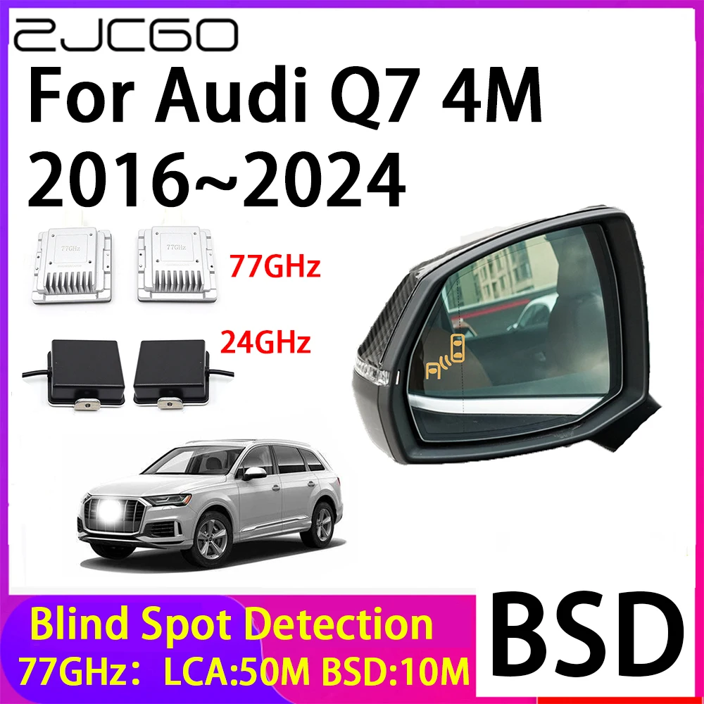 ZJCGO Car Blind Spot Detection BSD Mirror Rear Radar Detection System for Audi Q7 4M 2016~2024